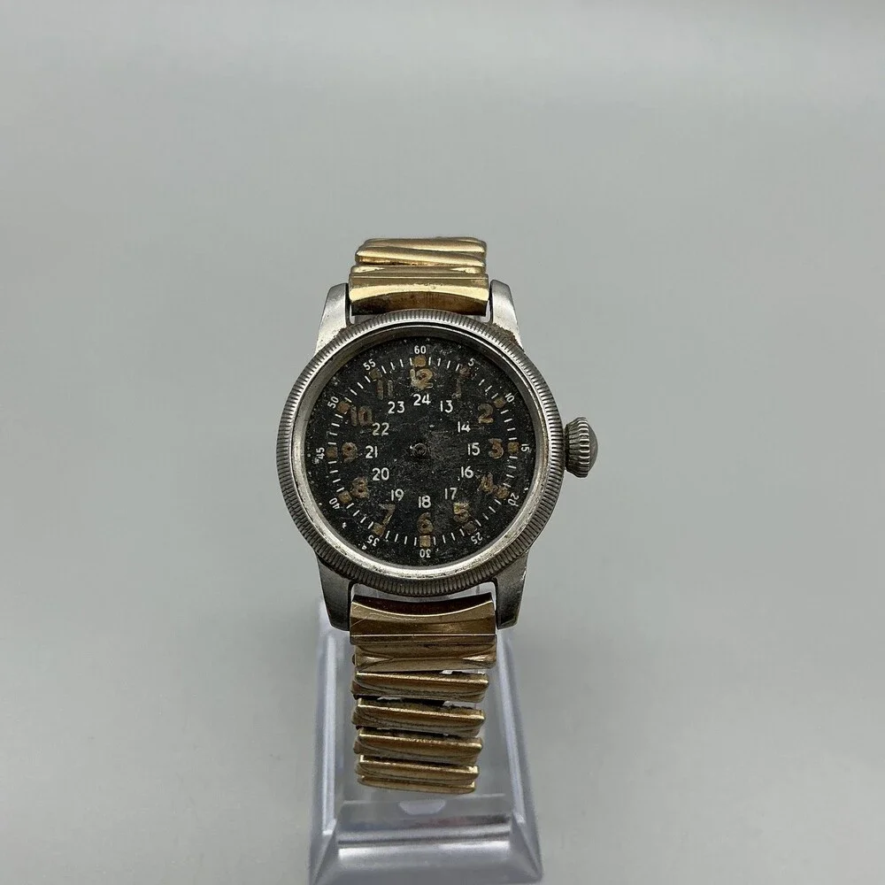 Vintage Waltham Type A-17 Military Mens Watch 31mm Manual For Parts Not Running